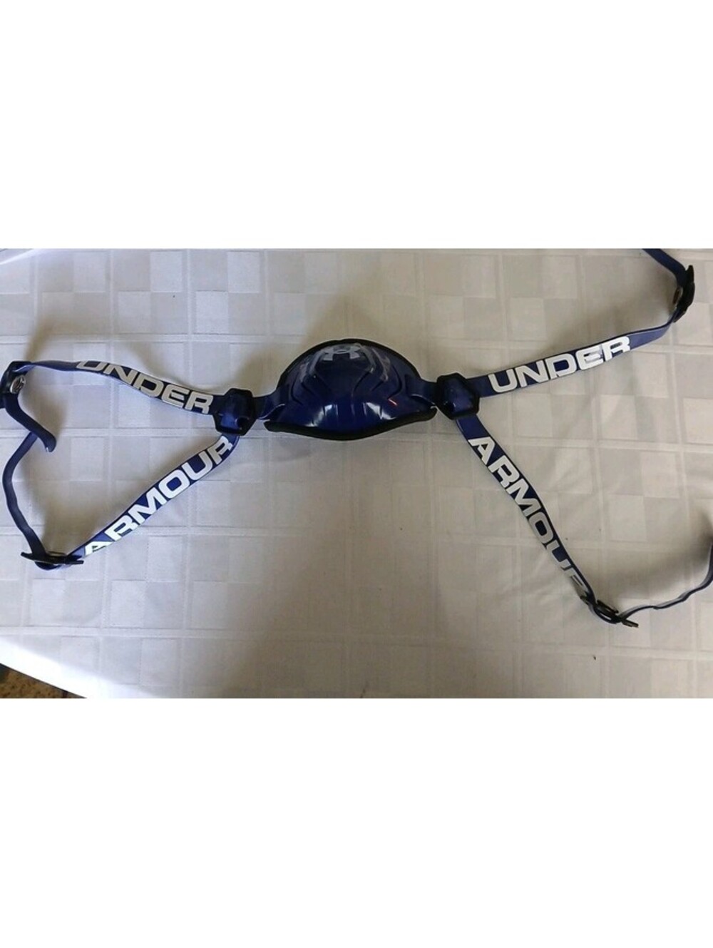 Under Armour Football Helmet Chin Strap Blue Hard Cup Chin Guard.